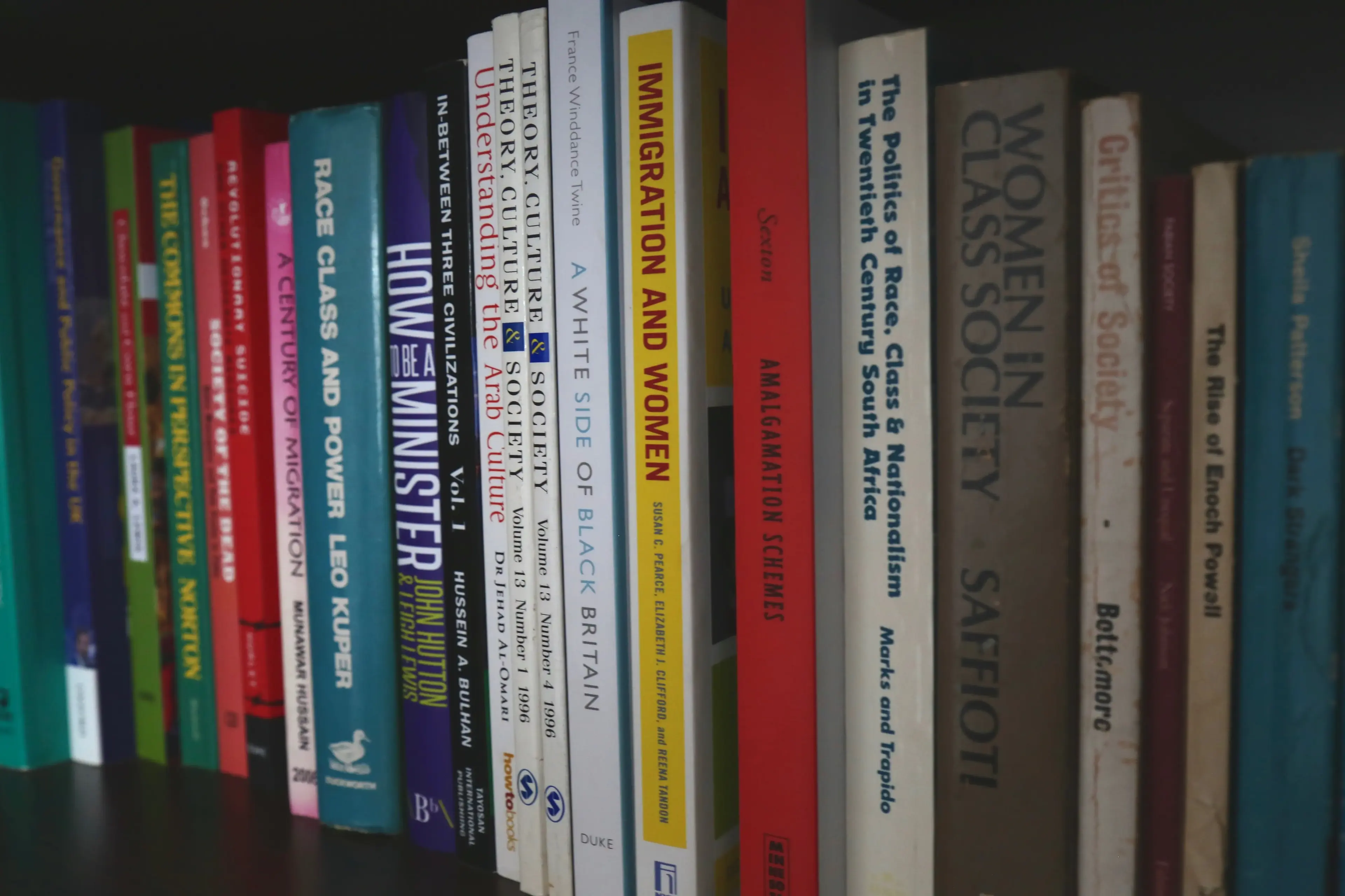 A closeup photo of books on development studies