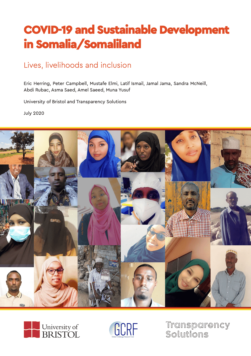 Cover art for the publication COVID-19 and Sustainable Development in Somalia/Somaliland: Lives, Livelihoods and Inclusion