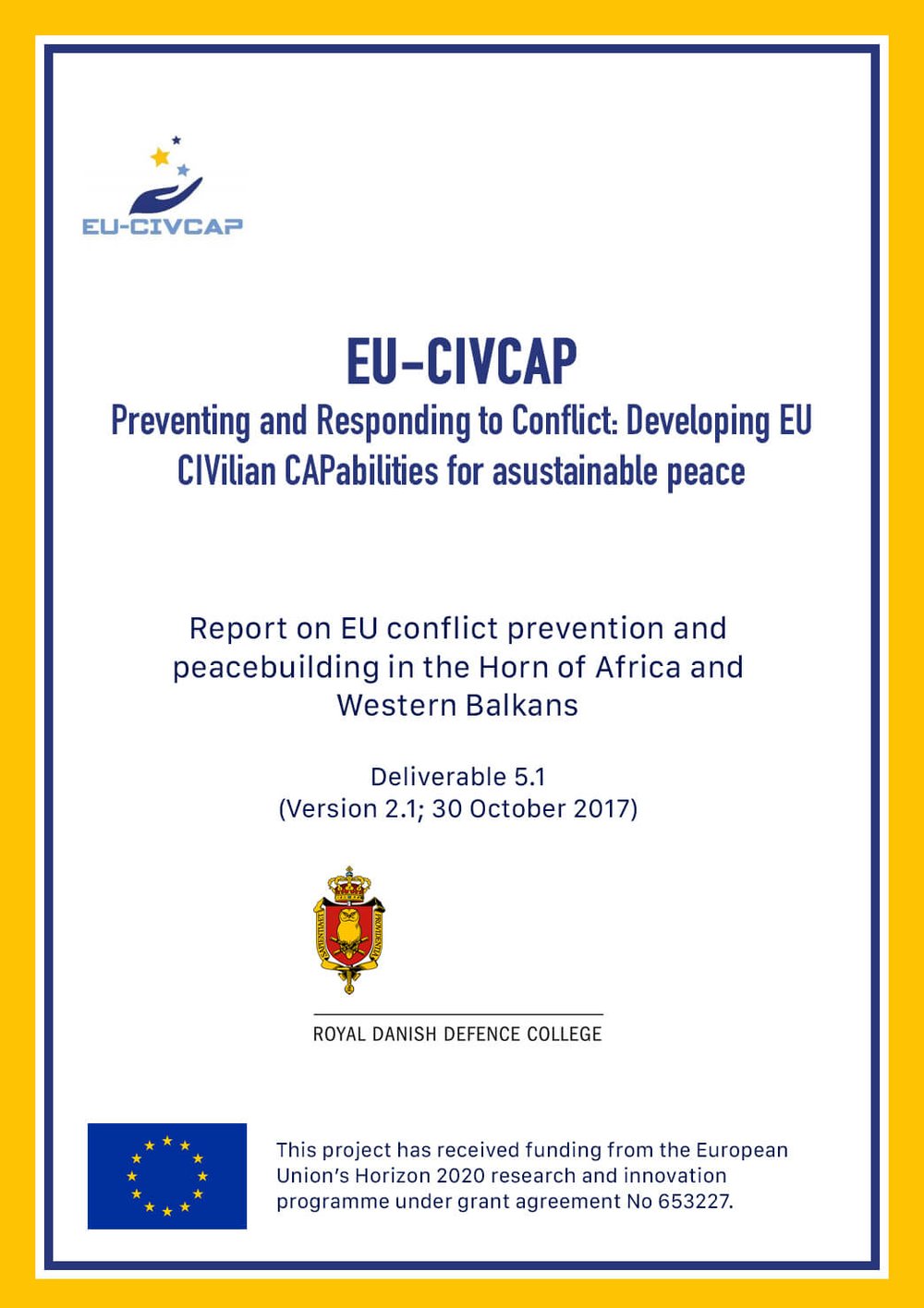 Cover art for the publication Report on EU Conflict Prevention and Peacebuilding in the Horn of Africa and Western Balkans