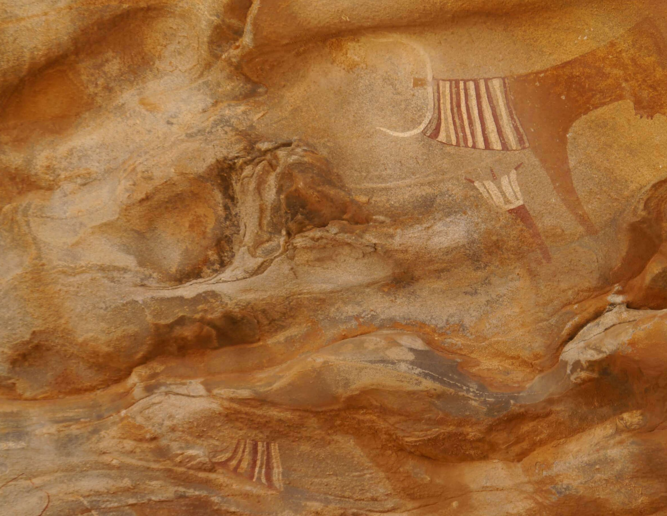 A photo of the Laas Geel rock art